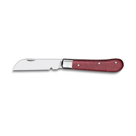 Boutique Couteau 1 lame droite large avec encoche bois rouge