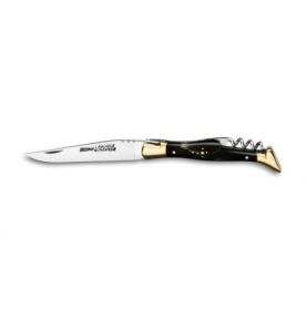 Laguiole 10 cm 2 pièces 2 mitres tire bouchon Corne noire