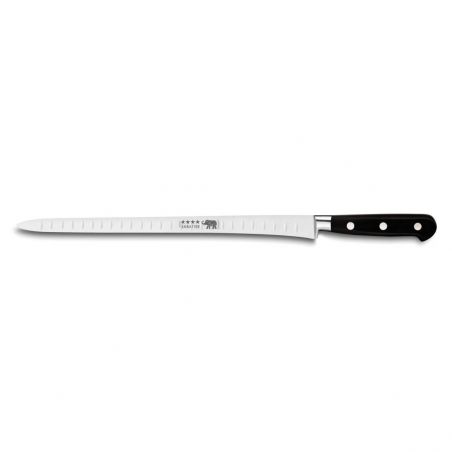 Couteau à saumon lame étroite alvéolée SABATIER IDEAL FORGE 30 cm Poids :  0,450 kg - AUVERGNE COUTELLERIE