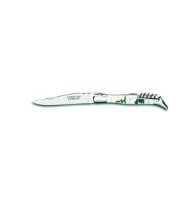 Laguioles Laguiole Incrustation 12 cm 2 pièces tire-bouchon Plomb de chasse sur fond blanc