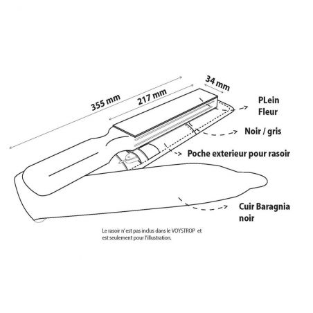 Accessoires de rasoirs Cuir à rasoir de voyage