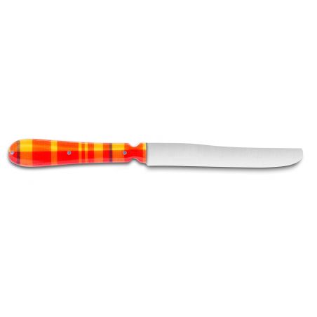 NEW CHIEN® knife real madras fabric resin inlay