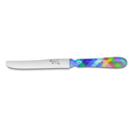 NEW CHIEN® knife real madras fabric resin inlay