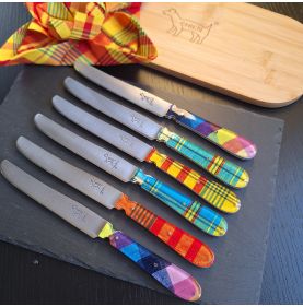 NEW copy of 6 CHIEN® knife with multicolored handle in white carton box